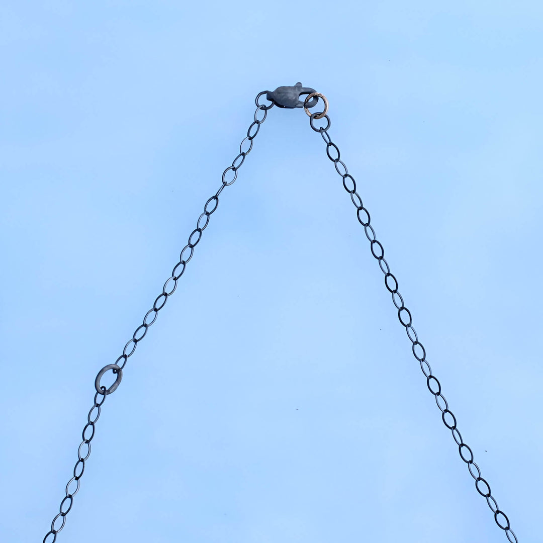 14kt Gold Adjustable Necklace & Oxidized Silver Chain - Balance