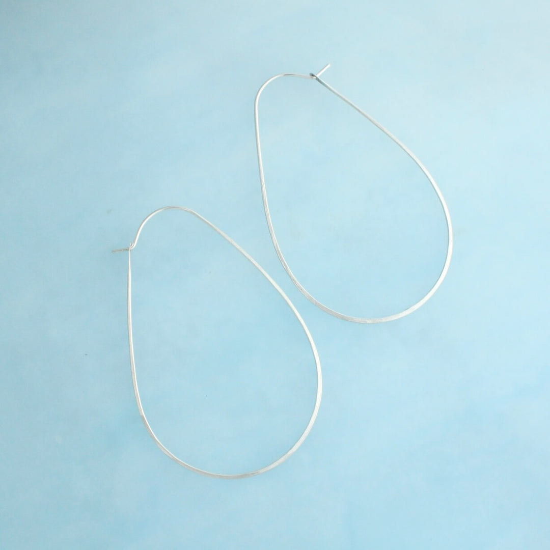 Large Silver Hoop Earrings - Manta Hoops
