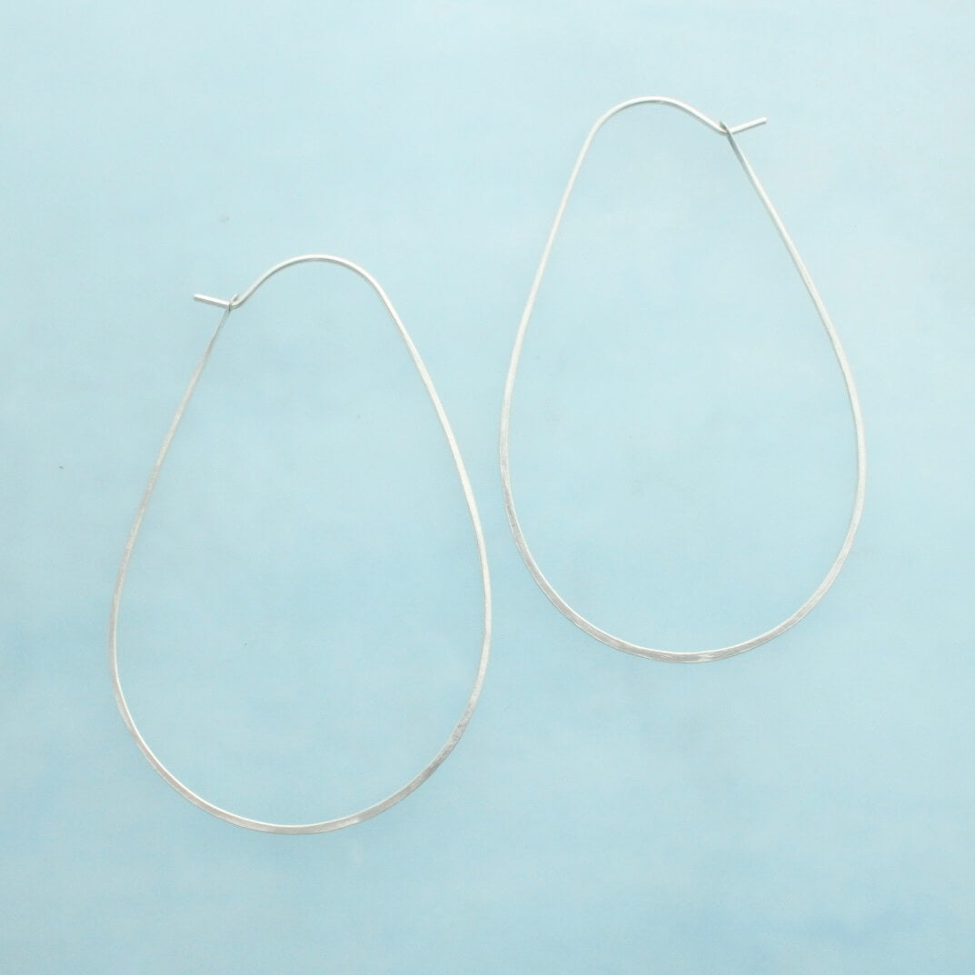 Large Silver Hoop Earrings - Manta Hoops
