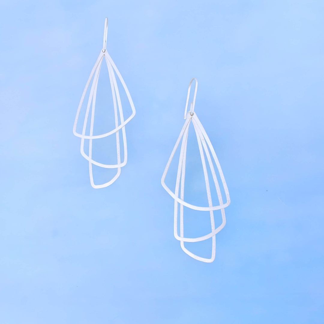 Long Dangle Earrings Silver - South Beach