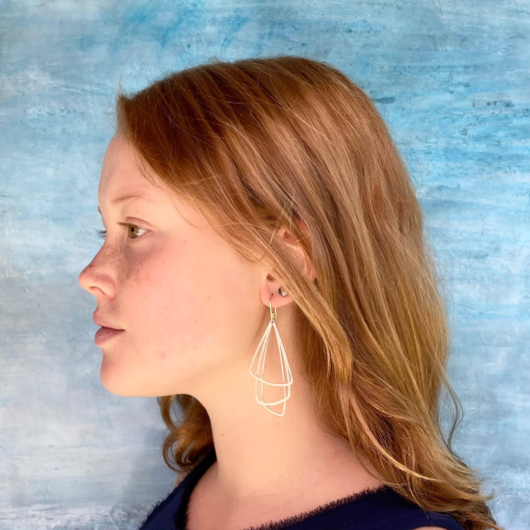 Long Dangle Earrings Silver - South Beach