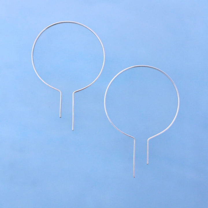 Geometric hoop earrings silver
