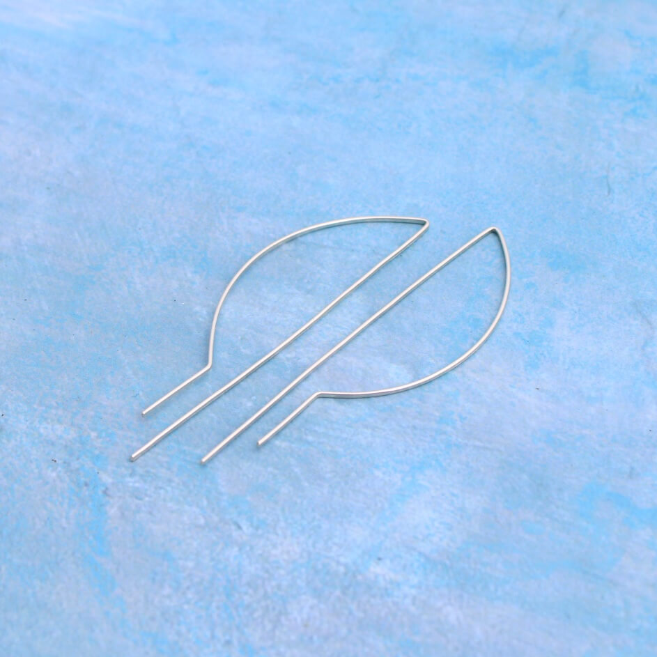Sterling silver threader hoops semi circle