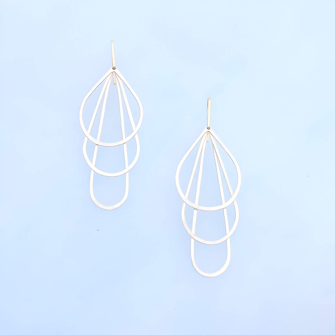 Long Silver Dangle Earrings - London