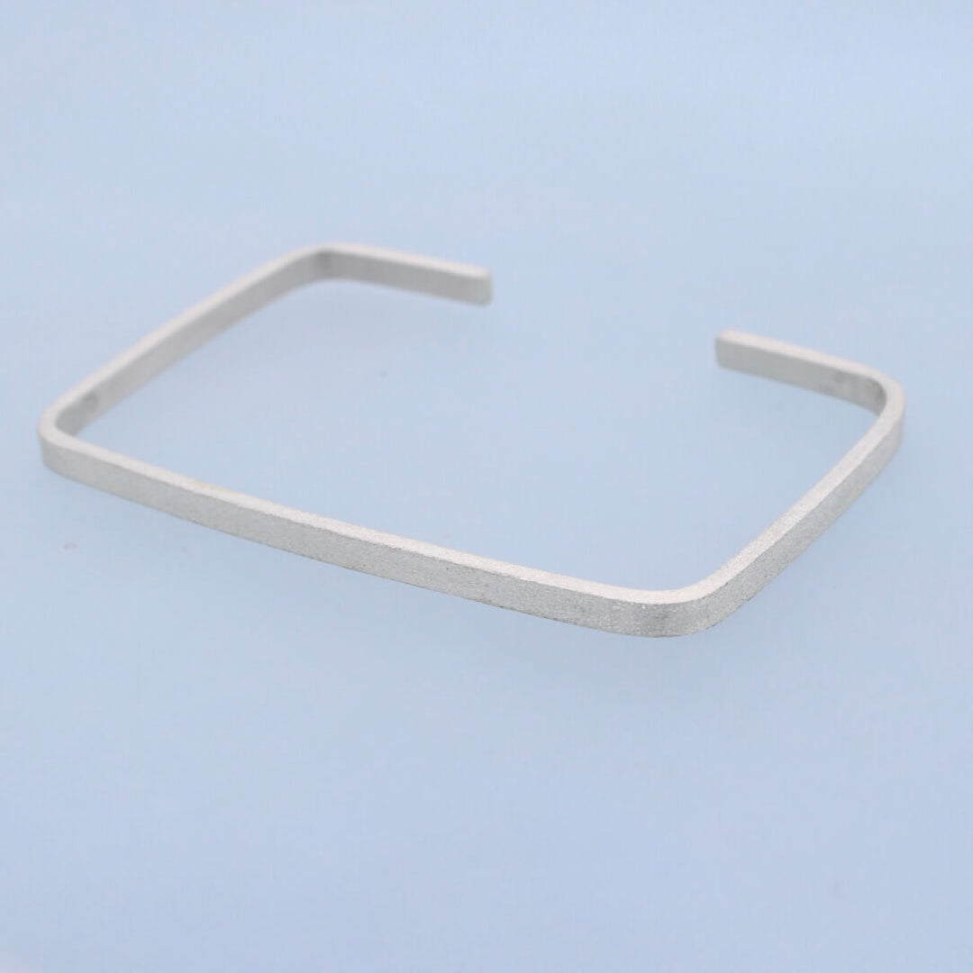 Thin cuff sterling silver rectangle cuff