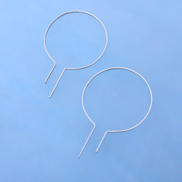 Sterling silver threader hoop earrings